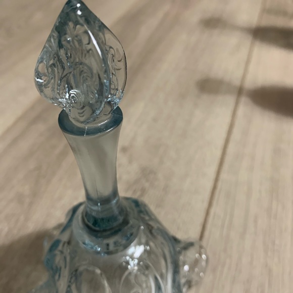 Fenton Light Blue Paisley & Swirl Design Glass Bell. 6 1/2” H w/ a 4” Opening. - Picture 2 of 9